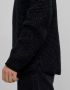 Мъжки пуловер с карирана текстура и обло деколте Bershka, Черен, XL, снимка 2
