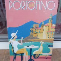 Метална табела Портофино Италия туристически курорт рибари селище рибарско, снимка 1 - Декорация за дома - 46089779