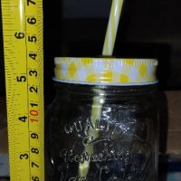 Стъклен буркан със сламка за лимунада, снимка 2 - Чаши - 45484900