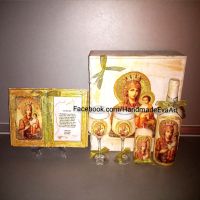 Подарък за Кръстници- Книга икона /+ снимка/ и поздрав по избор, снимка 3 - Подаръци за кръщене - 41468150