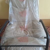Люлеещо кресло с табуретка от естествена кожа, снимка 5 - Столове - 45452009