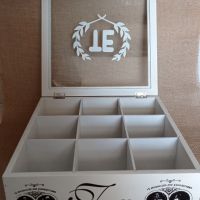 Дървена кутия за пакетчета чай, снимка 2 - Декорация за дома - 45126671