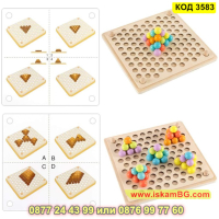 Монтесори играчка детска мозайка от дървени мъниста - КОД 3583, снимка 9 - Образователни игри - 45053334