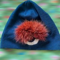 Fendi Monster eye шапка с пух от естествен косъм, снимка 1 - Шапки - 45172059