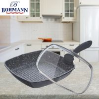 Тиган грил с капак Bohmann BH 1002-24MRB, 24см. или 18см, Mраморно покритие, снимка 4 - Съдове за готвене - 45545867