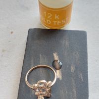 Дамски златен пръстен с инкрустирани диаманти и рубин, злато 12к., снимка 14 - Пръстени - 45434444