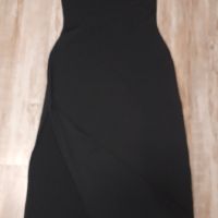 Черна дълга рокля с гол гръб и дълбока цепка, снимка 6 - Рокли - 45256160