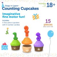 Комплект образователни играчки за малки деца 18+ месеца, 5 цветни кексчета, снимка 5 - Образователни игри - 45373306