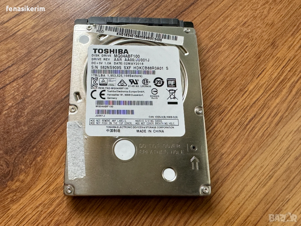 1000GB 1TB HDD Slim 7mm Твърд диск за лаптоп 2.5' Sata 3 Отличен без лоши сектори, снимка 1