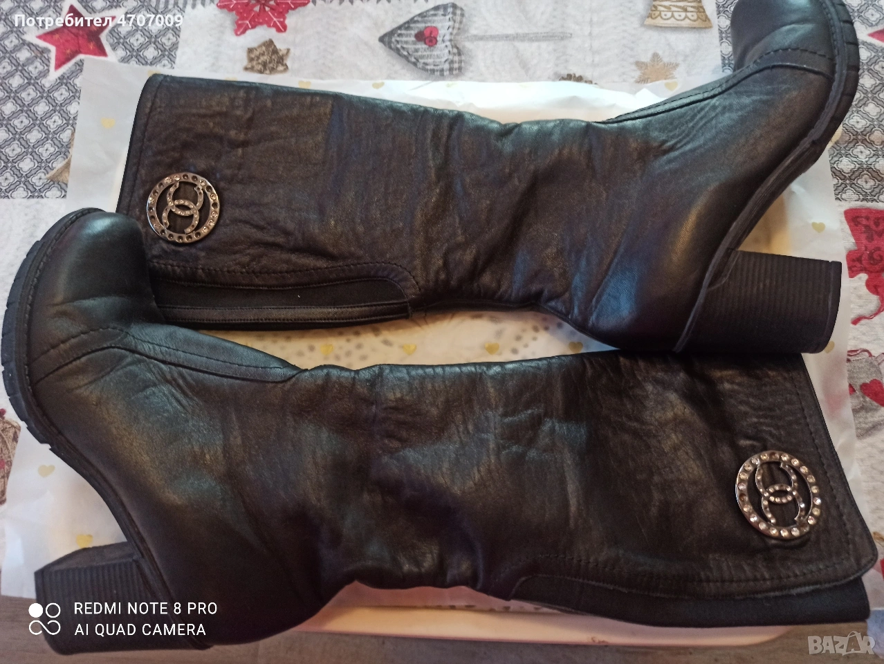 Продавам носени-не-много ботуши-естествена кожа черни с вата номер 39 - 34евро, снимка 1