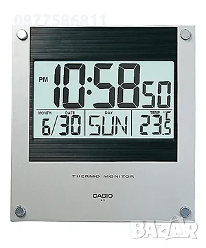 НОВ СТЕНЕН ЧАСОВНИК С ТЕРМОМЕТЪР CASIO ID-11-1. ДИГИТАЛЕН СТЕНЕН ЧАСОВНИК КАСИО ID 15, снимка 1