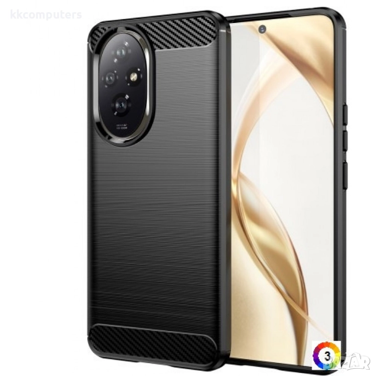 Honor 200 5G Удароустойчив Carbon Fiber Калъф и Протектор, снимка 1