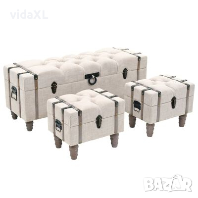 vidaXL Комплект 3 бр пейки за съхранение дърво и стомана 112x37x45 см（SKU:245762, снимка 1