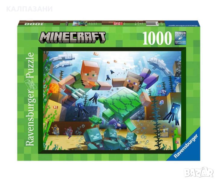 Пъзел Ravensburger 1000 ел. - Мозайка на Minecraft 17187, снимка 1