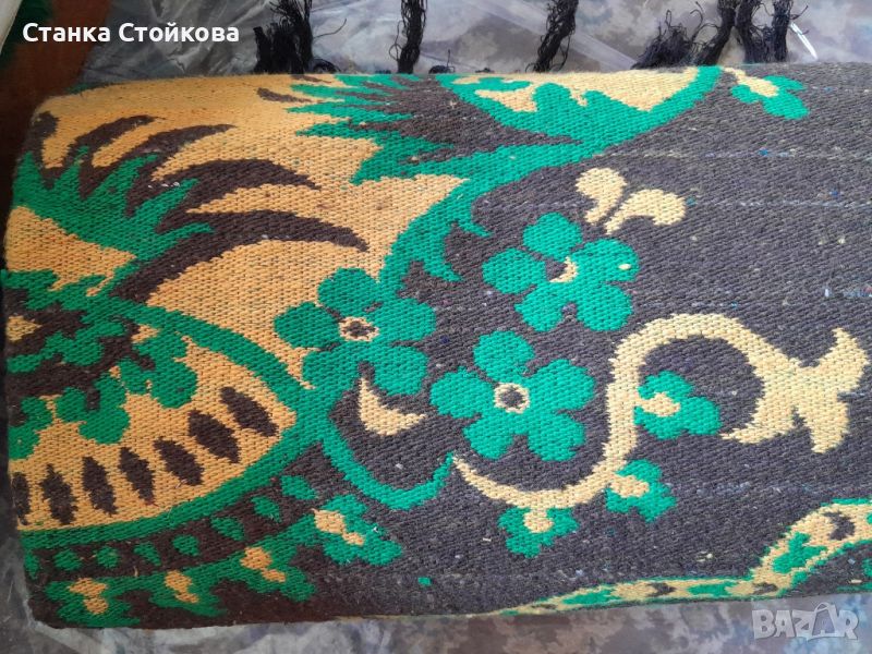 Вълнен килим трицветен/жълто,зелено,чeрно/, снимка 1
