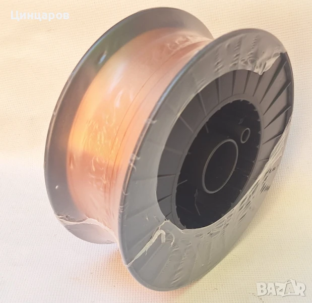 Заваръчен тел плътен помеднен, прецизно навит.Диаметър тел 0.8мм. Тегло 15кг., снимка 1