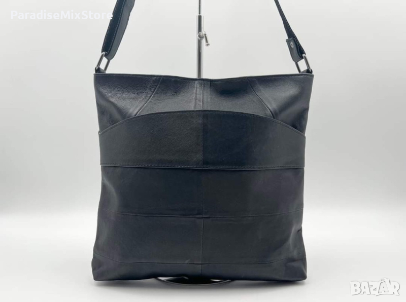 Модерна дамска чанта от естествена к. в класически прав дизайн 36/35см , снимка 1