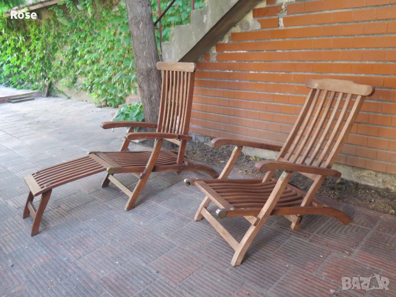 Teak Steamer Chair, стол,тиково дърво , тип шезлонг , снимка 1