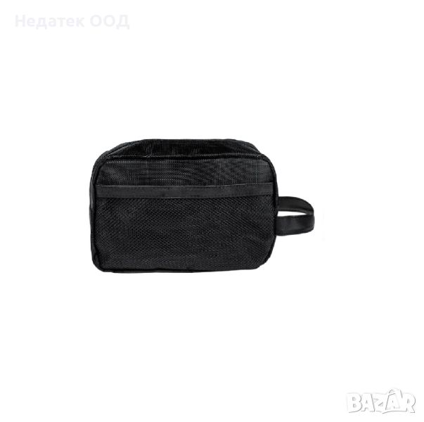 Козметична чанта, черна мрежa, 25x9x16см, снимка 1