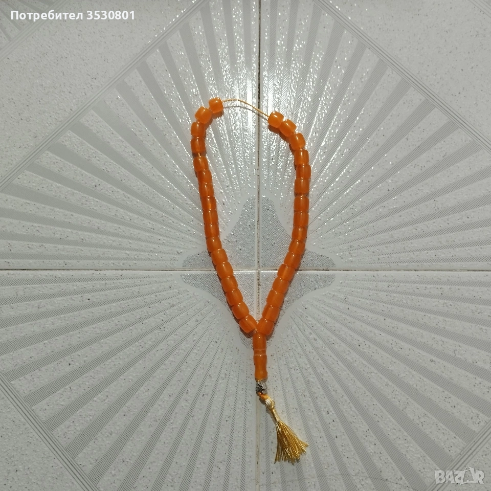 Броеница кръстоносна кехлибар , снимка 1