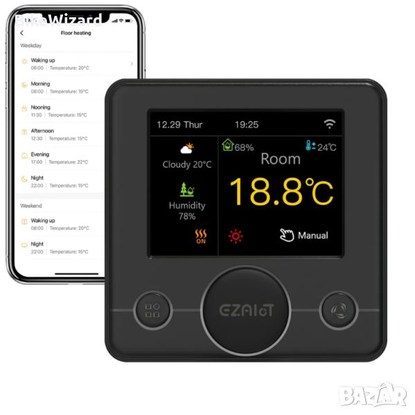 EZAIoT Smart Thermostat WiFi за управление на температурата на отопление 220V 3A  гласов контрол НОВ, снимка 1