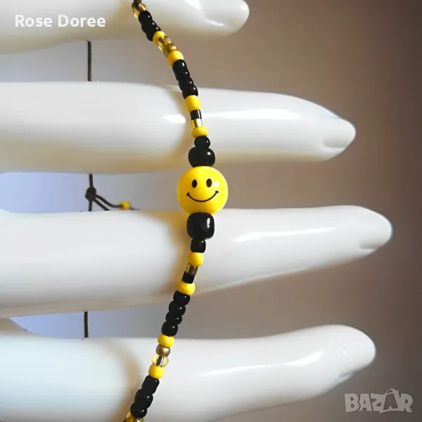 Smile Blissful Beads Енергийна Гривна Усмивка за Прекрасен и Щастлив ден Емоджи , снимка 1