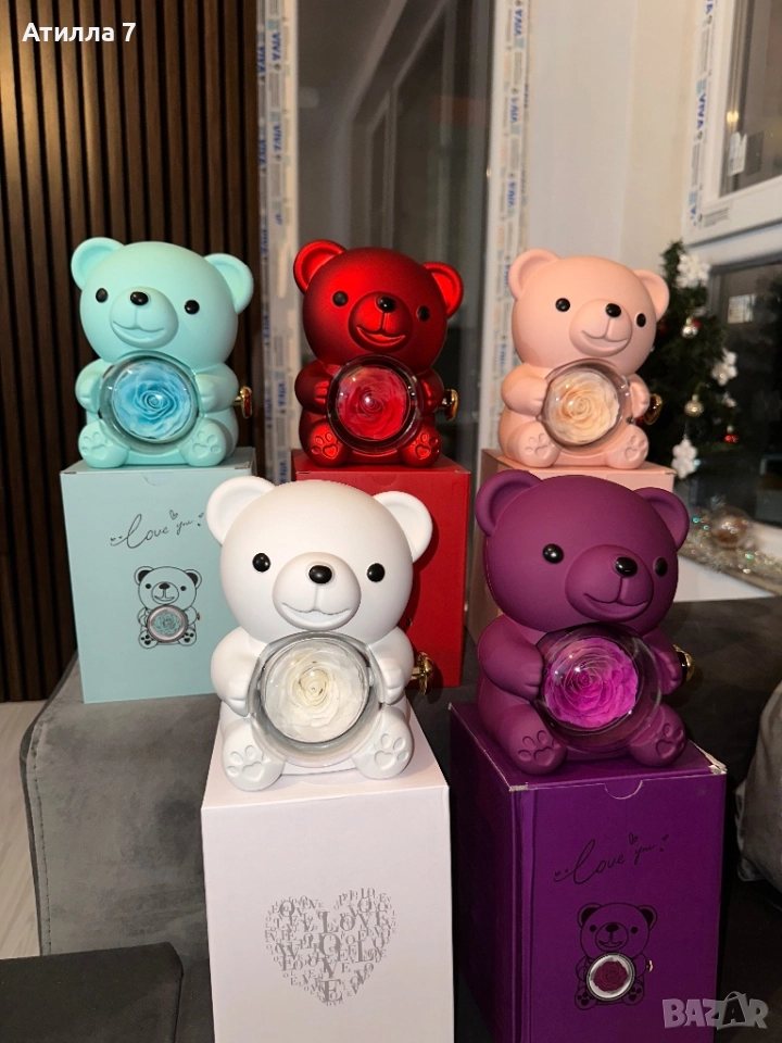 Луксозно Подаръчно Мече с Роза и Колие- Перфектният Романтичен Подарък, снимка 1