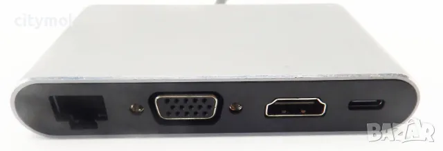 8 в 1 USB C хъб, алуминиев, 3xUSB 3.0, HDMI 4K, 1080P VGA, PD 87W, 1000 Mb LAN, 3.5 mm Audio, снимка 1 - Други - 46986594