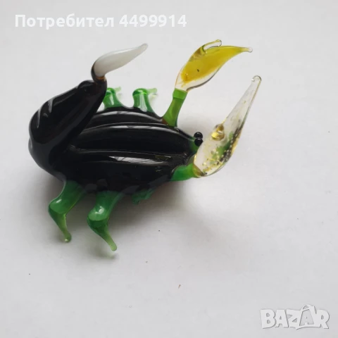 Стъклена фигурка на скорпион, снимка 4 - Колекции - 50964507