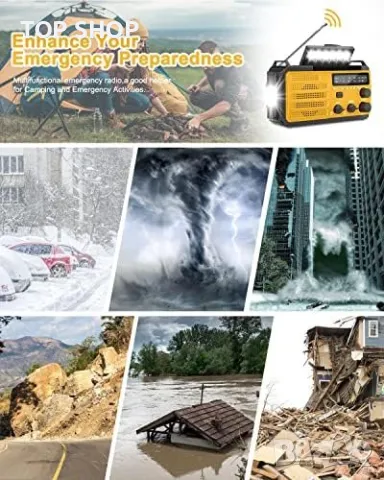 Ново Аварийно Радио 8000mAh с Фенер и SOS Аларма за Къмпинг и Спешни Случаи, снимка 7 - Друга електроника - 49945105