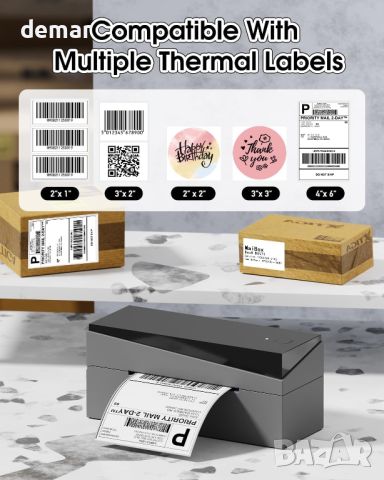 Принтер за етикети за доставка - товарителници , 249BT Bluetooth термичен принтер за етикети 4x6, снимка 5 - Принтери, копири, скенери - 45995077