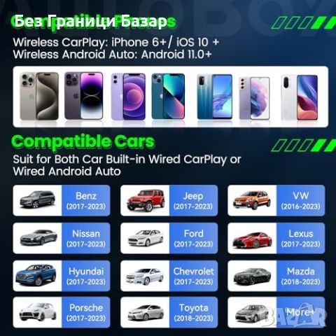 Нов 2 в 1 автомобилен Адаптер Autobox за безжичен CarPlay и Android Auto , снимка 5 - Друга електроника - 45175155