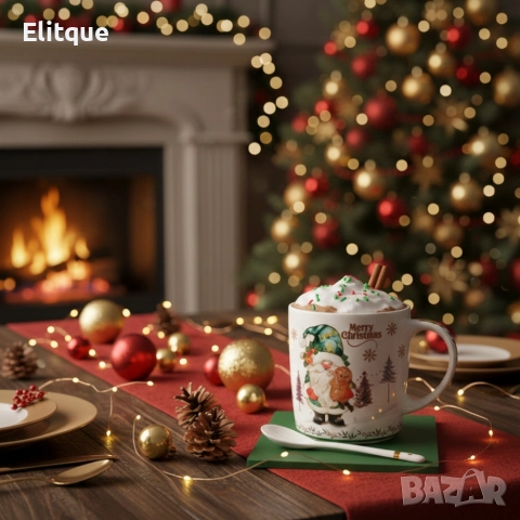 Празничен комплект чаша + лъжичка в луксозна кутия – Merry Christmas, снимка 6 - Други - 52575458