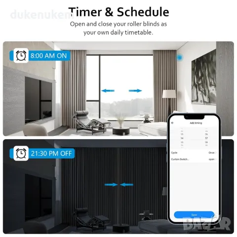 НОВО! WiFi модул за управление на ролетни щори с процентна функция, снимка 2 - Друга електроника - 49109721