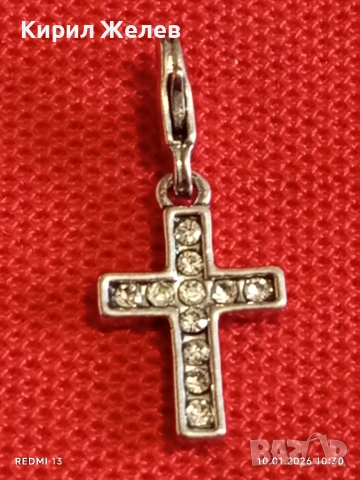 Сребърен медальон с инкрустирани кристали стилен дизайн много красив 52616, снимка 6 - Колиета, медальони, синджири - 53051486