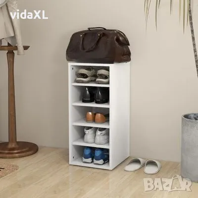 vidaXL Шкаф за обувки бял, 31,5x35x70 см, ПДЧ（SKU:808981）, снимка 2 - Шкафове - 49161732