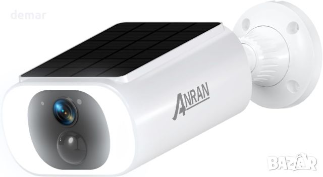 ANRAN 2K соларна охранителна камера, интегриран слънчев панел, снимка 1