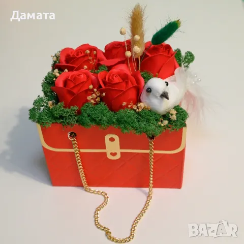 Чантички с рози от пластичен сапун, снимка 8 - Декорация за дома - 48848502