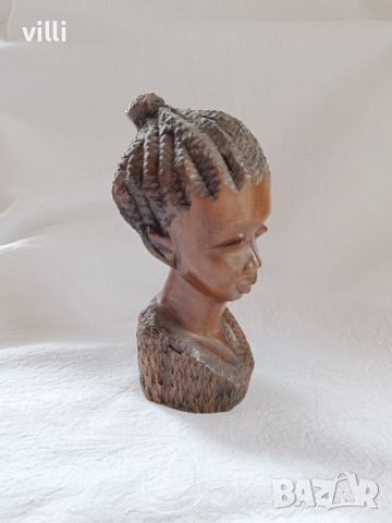 Бюст от дърво на африканска жена, снимка 4 - Статуетки - 45568338