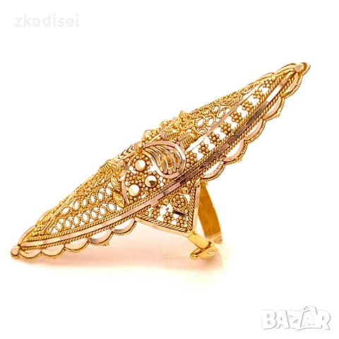 Златен дамски пръстен 6,78гр. размер:54 14кр. проба:585 модел:37649-1, снимка 2 - Пръстени - 53563862