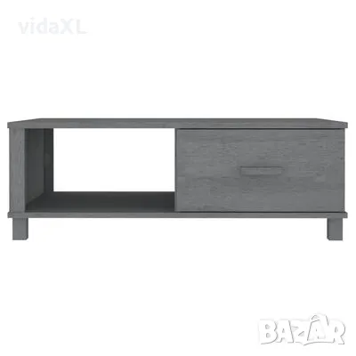 vidaXL Кафе маса HAMAR тъмносива 100x55x35 см борово дърво масив（SKU:340454）, снимка 3 - Маси - 48564649