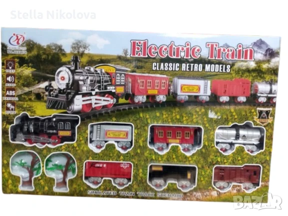 Влак с релси и 6 вагона, звук и светлини