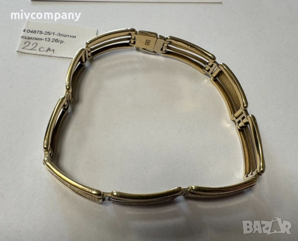 Златна гривна 13.26гр.22см., снимка 2 - Гривни - 52131573