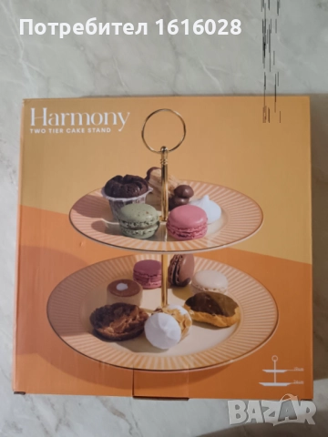 Нов порцеланов поднос - стойка за мъфини,сладки,бонбони и др. на две нива., снимка 10 - Аксесоари за кухня - 46504234