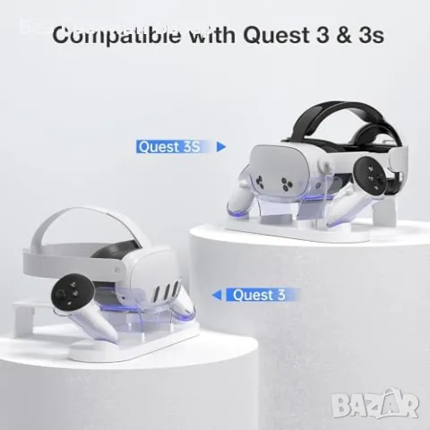 Нова Бързо зареждаща докинг станция за Meta Quest 3/3S – USB-C VR зарядно, снимка 6 - Друга електроника - 49278600