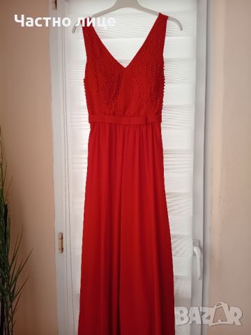 Официална червена рокля 