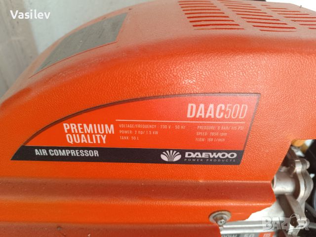 Монофазен бутален компресор DAEWOO DAAC50D 50L, снимка 4 - Компресори - 46798419