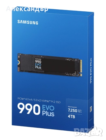Продавам SSD Samsung 990 Evo Plus, 4TB, M.2, PCIe чисто нов с гаранция