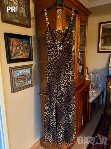 Дълга коктейлна рокля в леопардов  принт Alchera, нова , снимка 3 - Рокли - 45797657