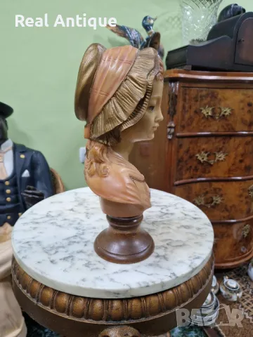 Антикварен колекционерски бюст фигура статуетка , снимка 5 - Статуетки - 49484231